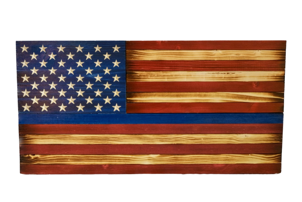 American Flag Plaque: Blue or Red Line